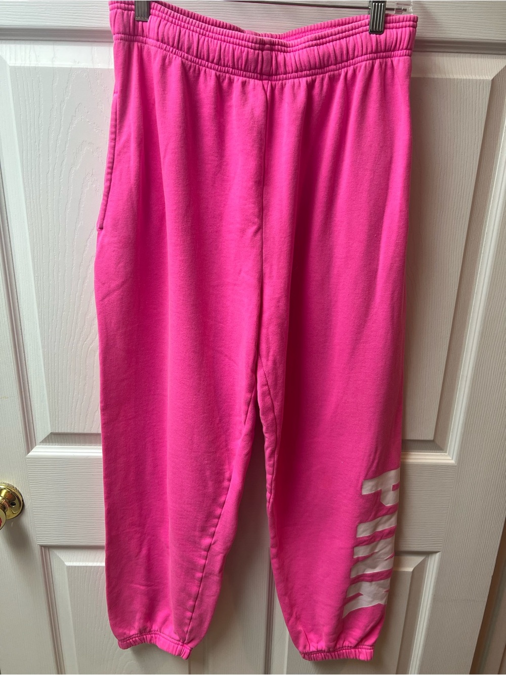 PINK Victoria's Secret Hot Pink Girls' Sweatpants - Logo Side Print